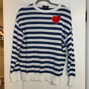 Valentine’s Day Heart Stripe Sweater |  Feeling Festive | Size Small
